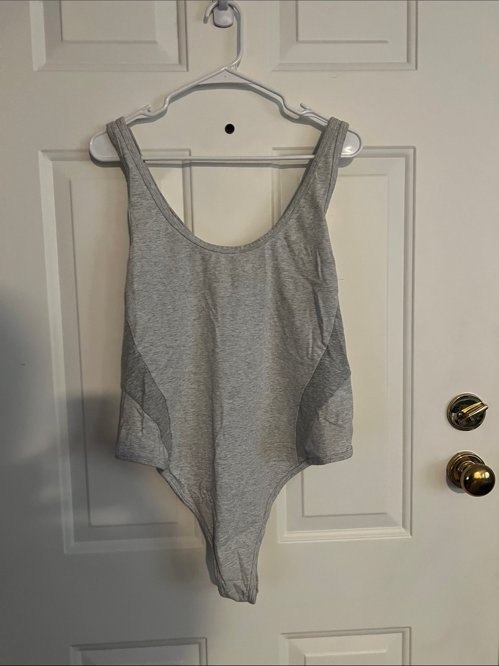 Aerie Offline Gray Scoop Neck Bodysuit